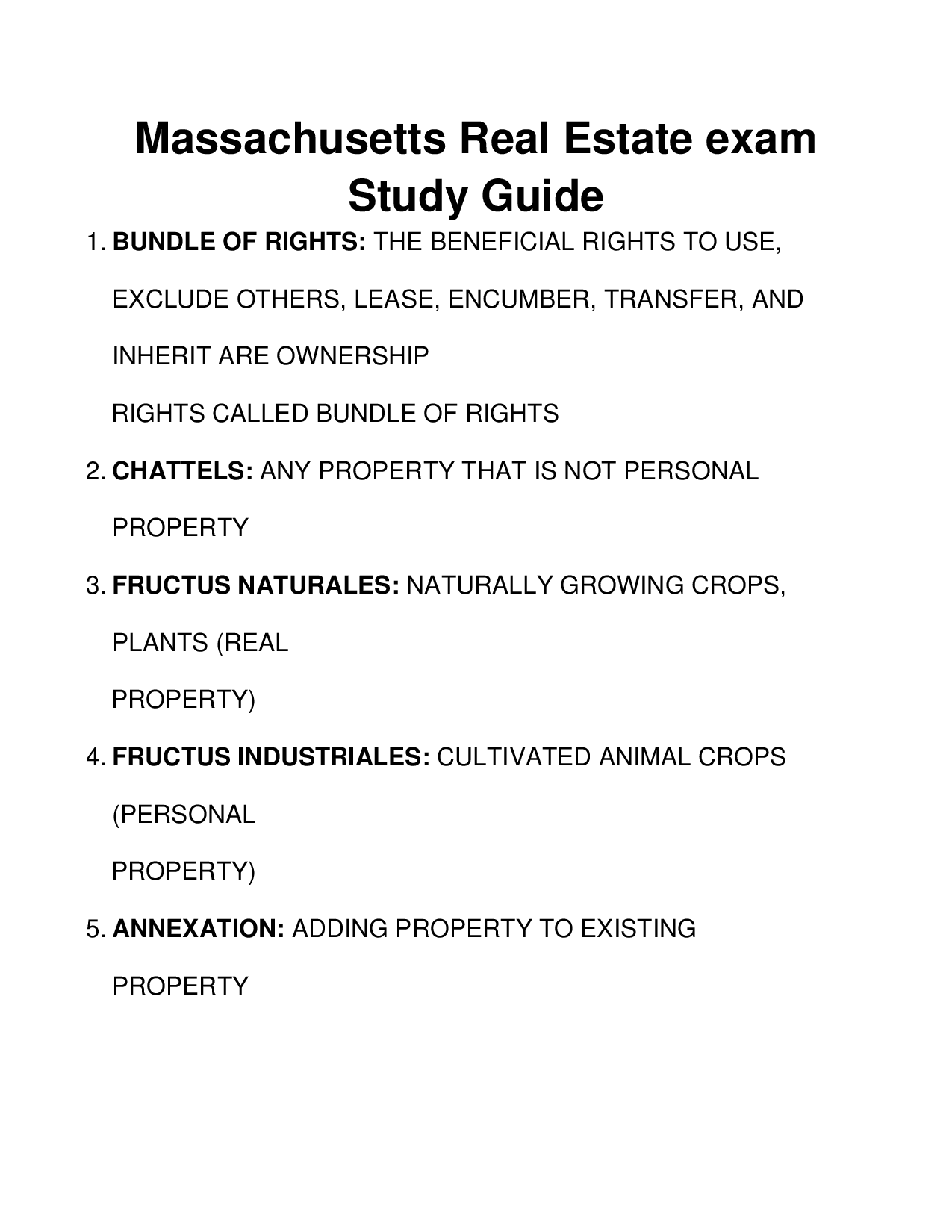 Massachusetts Real Estate Exam Study Guide 2023