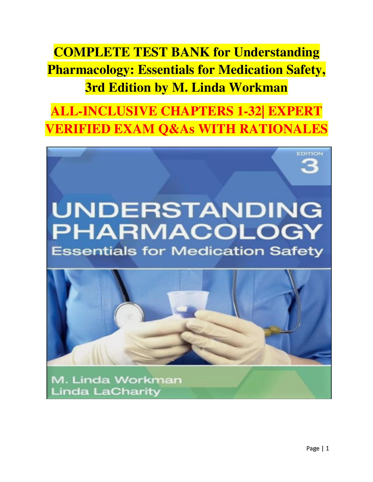Understanding Pharmacology: Essentials for Medication Safety, 3rd Edition Test Bank