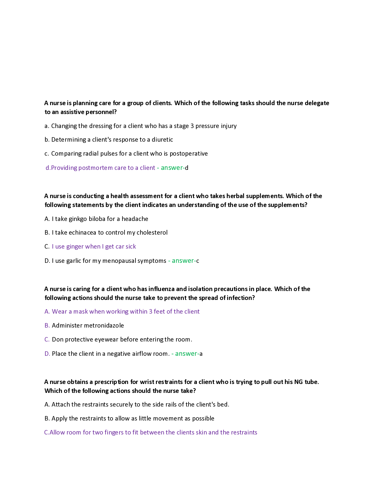 ATI Capstone Fundamentals Practice Questions
