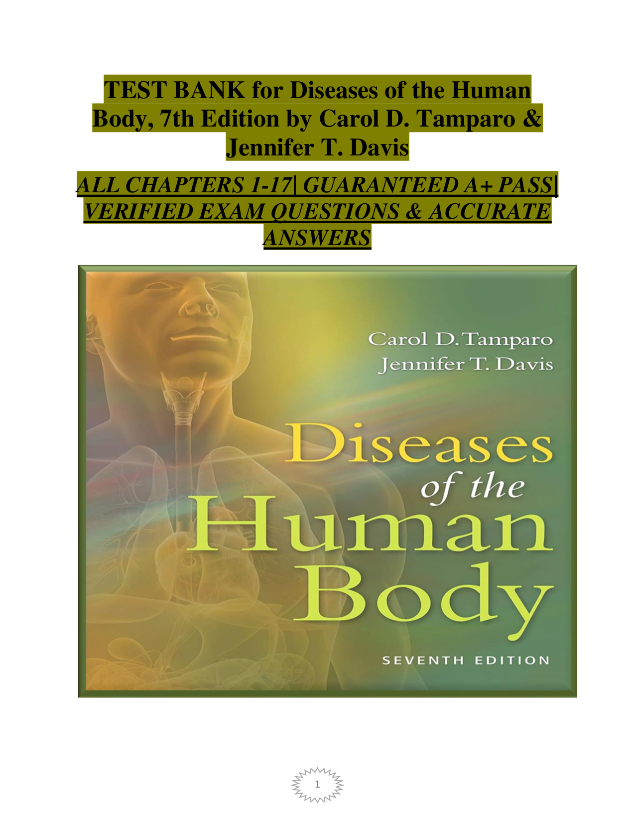 Diseases of the Human Body, 7th Edition Test Bank
