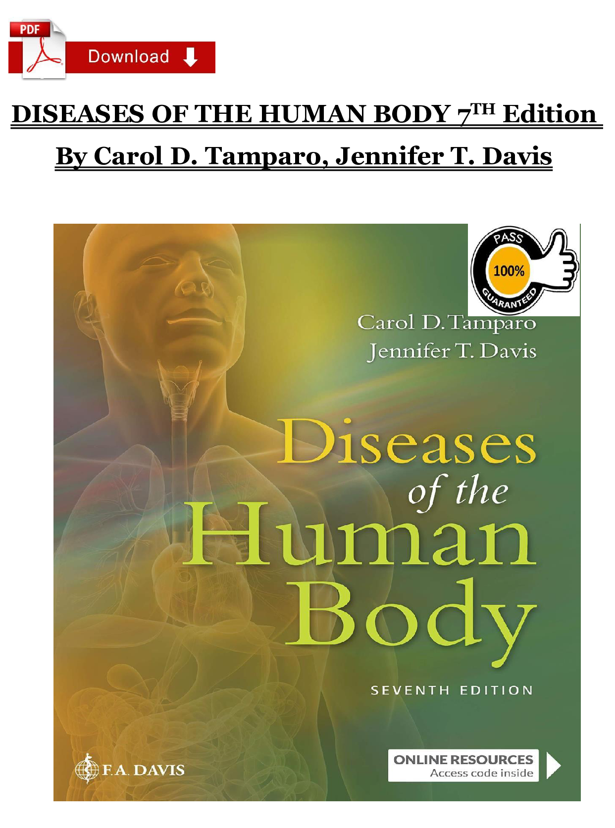 Diseases of the Human Body, 7th Edition Test Bank