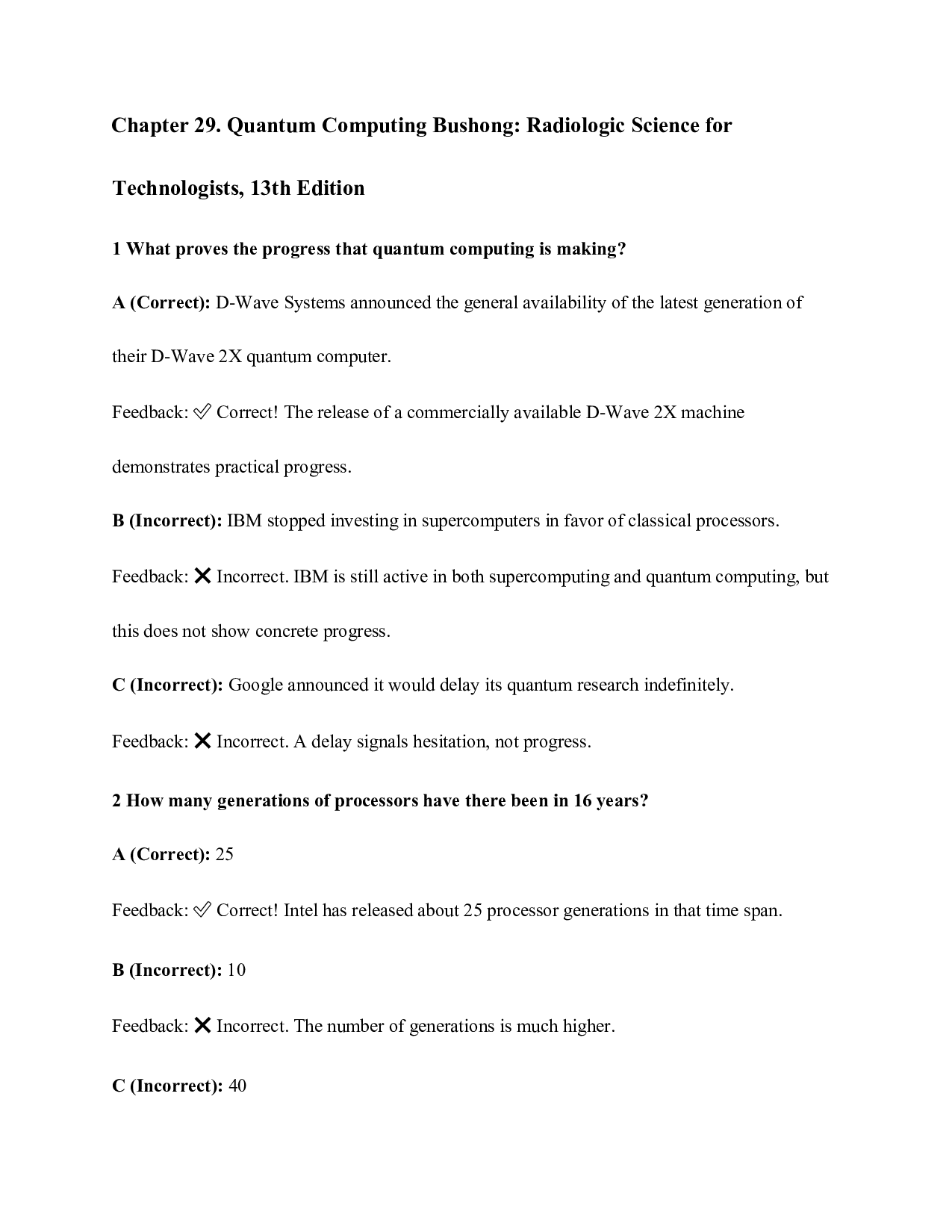 Radiologic Science for Technologists, 13th Edition Chapter 29 Test Bank