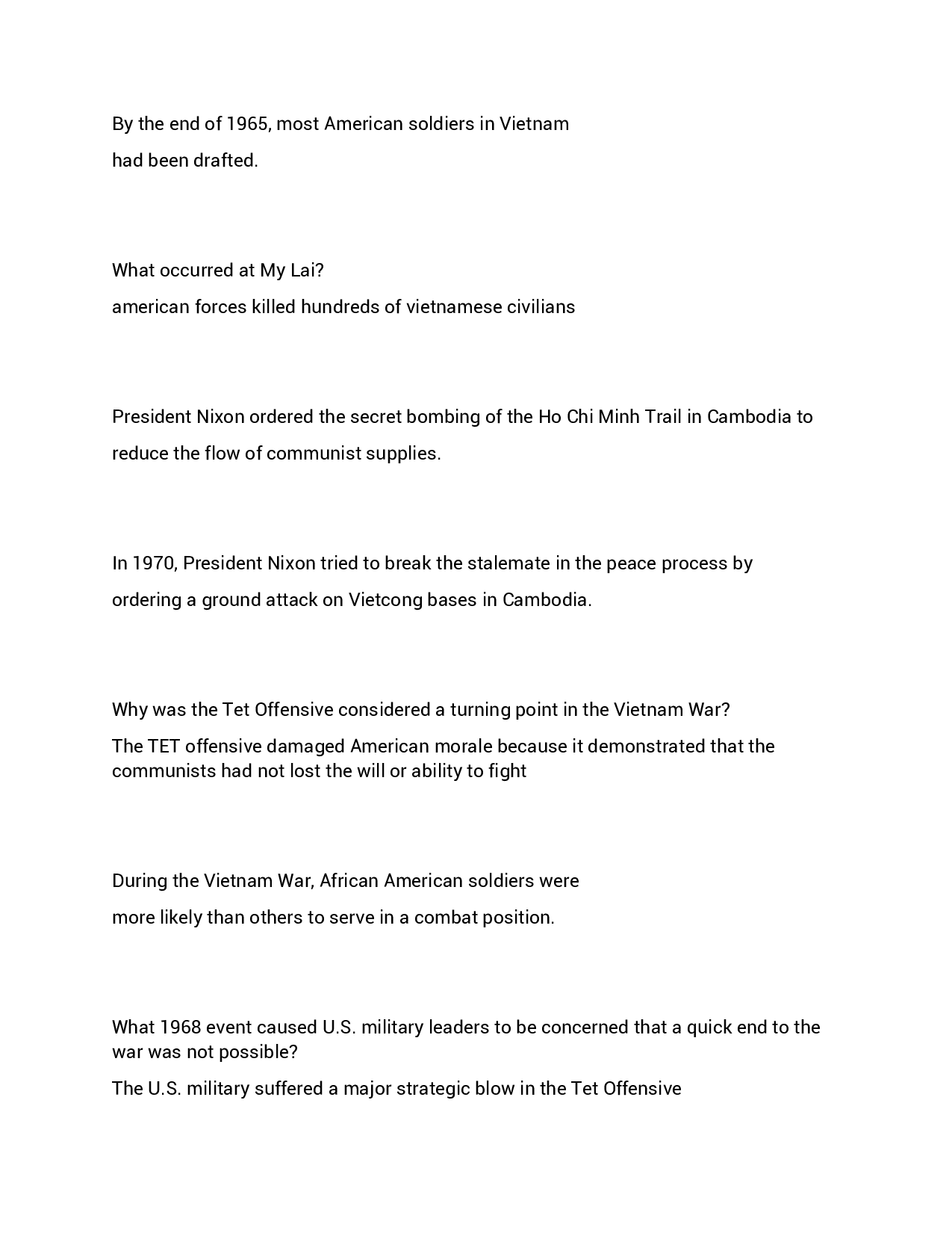 The Vietnam War Chapter 16 Study Guide