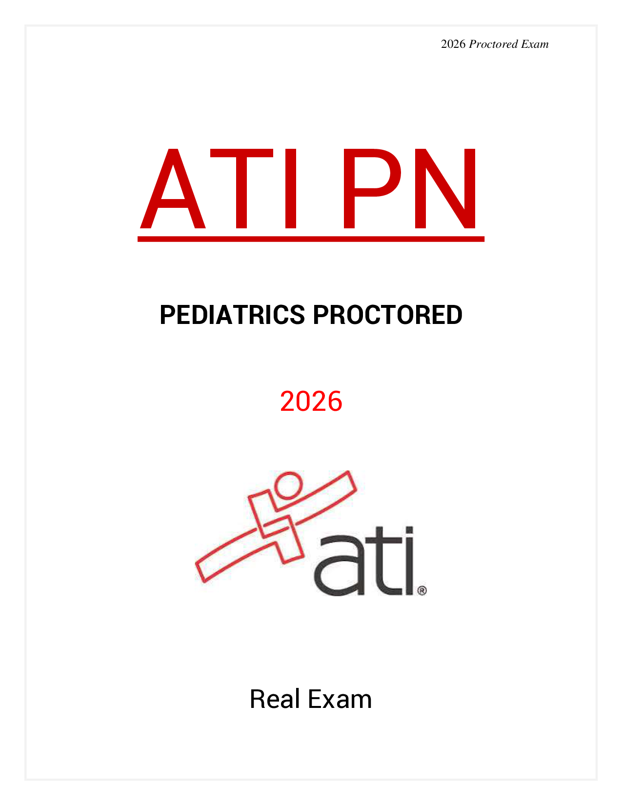 ATI PN Pediatrics Proctored Exam 2026