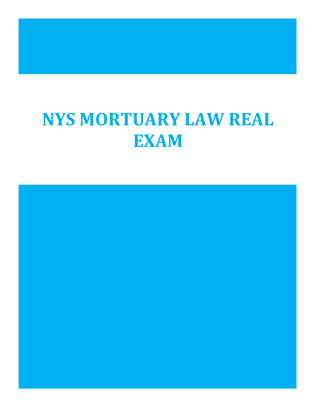 NYS Mortuary Law Practice Exam