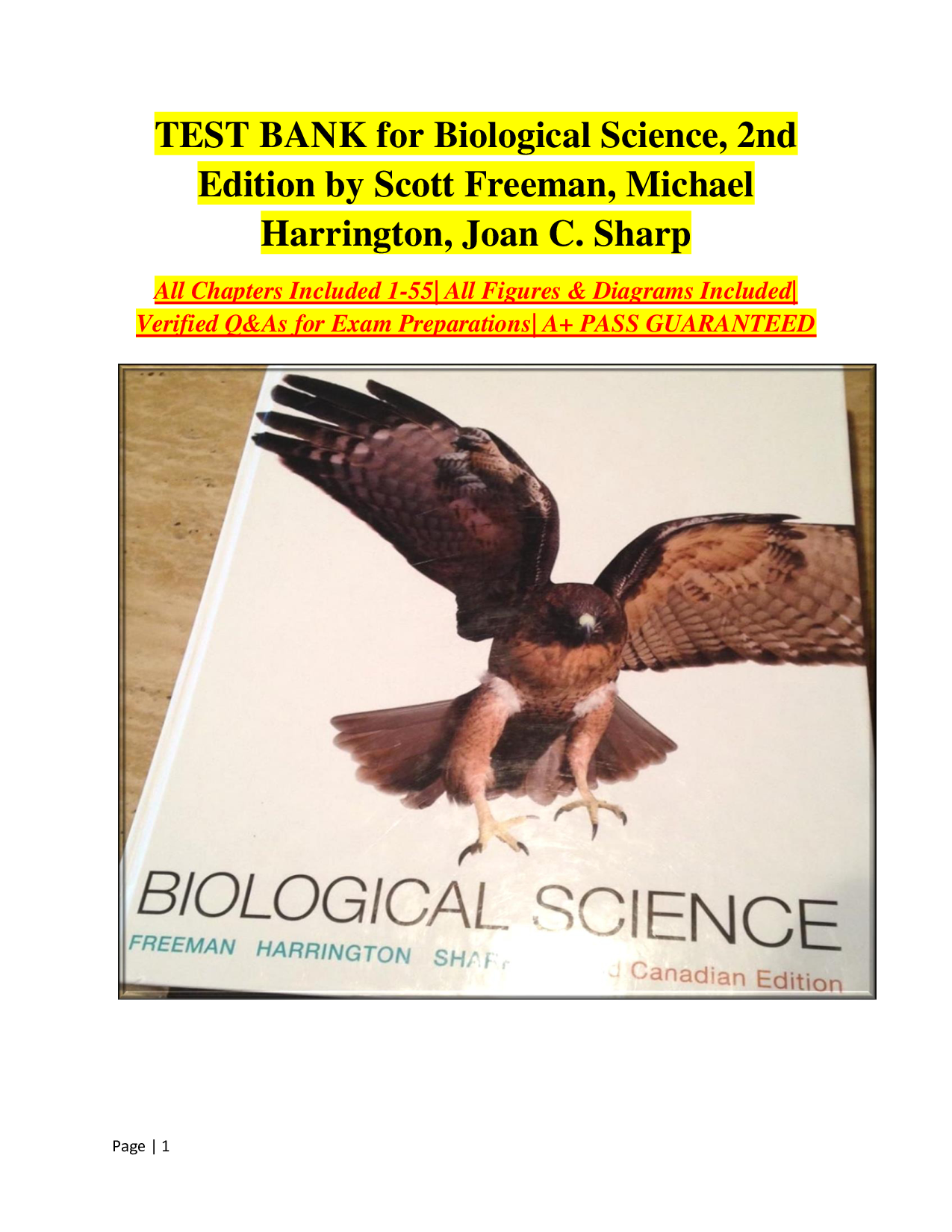 Biological Science, 2nd Edition Test Bank by Freeman, Harrington & Sharp