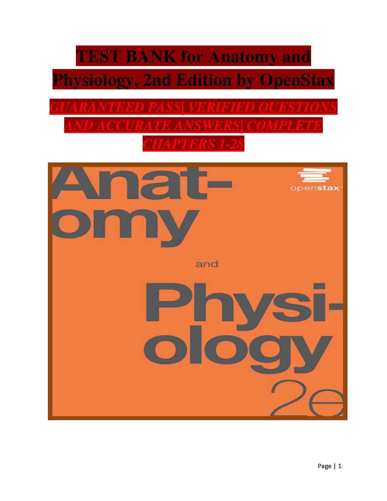 OpenStax Anatomy and Physiology, 2nd Edition Test Bank