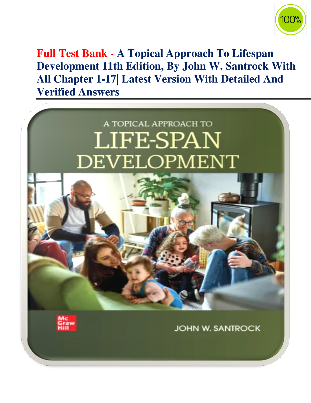A Topical Approach to Lifespan Development, 11th Edition Test Bank