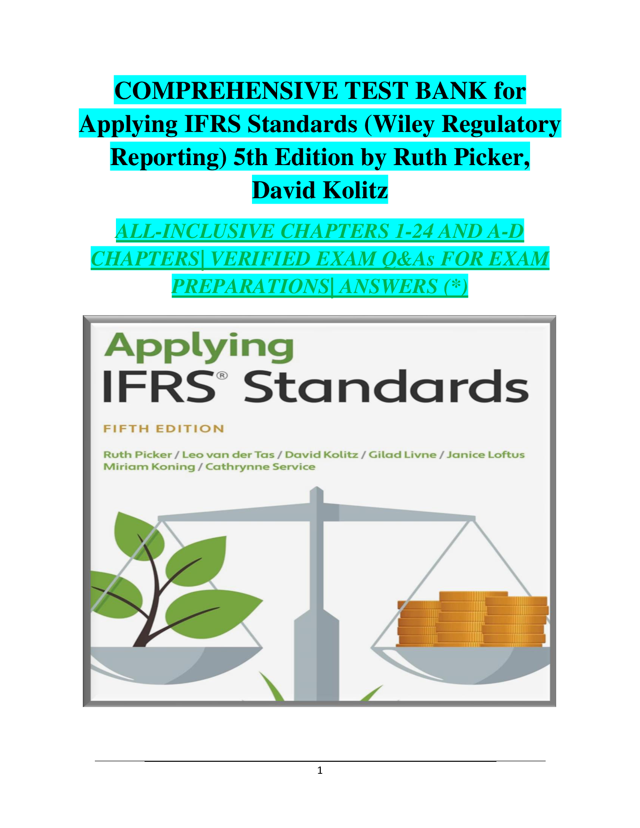 Applying IFRS Standards, 5th Edition Test Bank