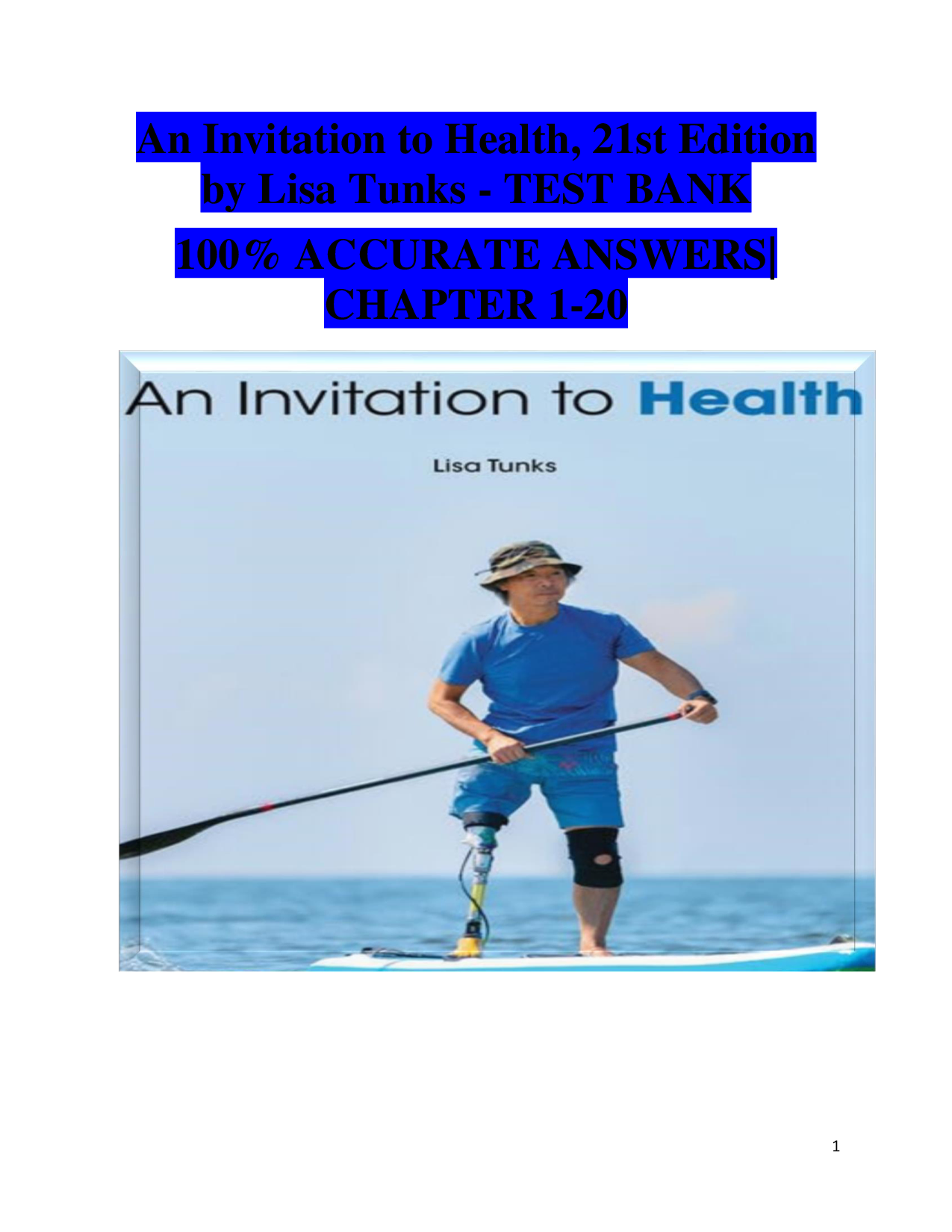 An Invitation to Health, 21st Edition Test Bank