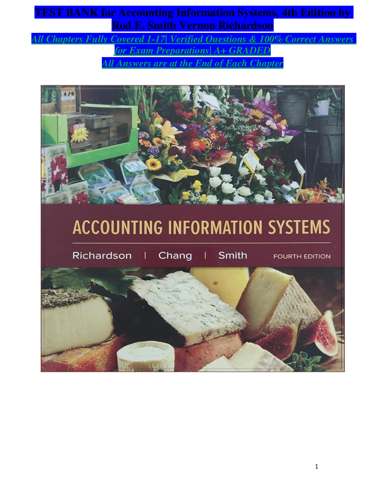 Accounting Information Systems, 4th Edition Test Bank by Smith & Richardson