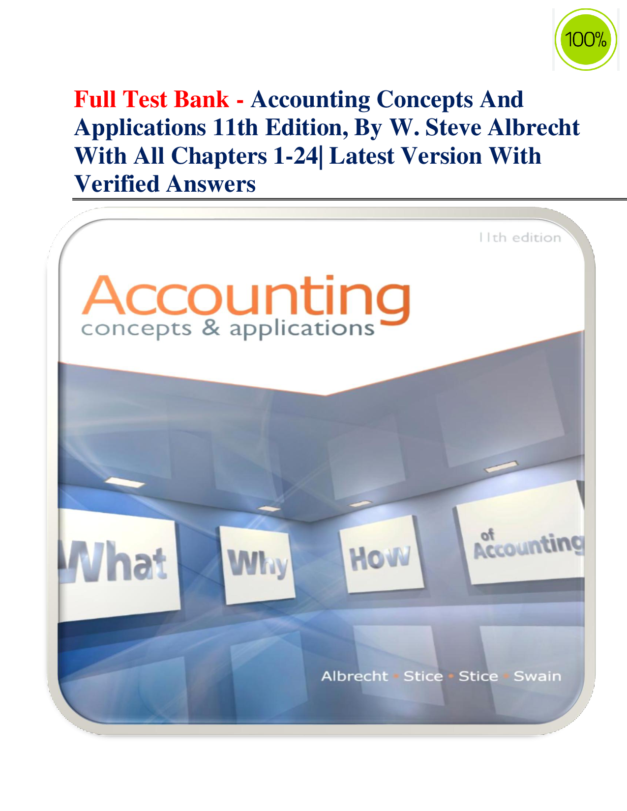 Accounting Concepts and Applications, 11th Edition Test Bank