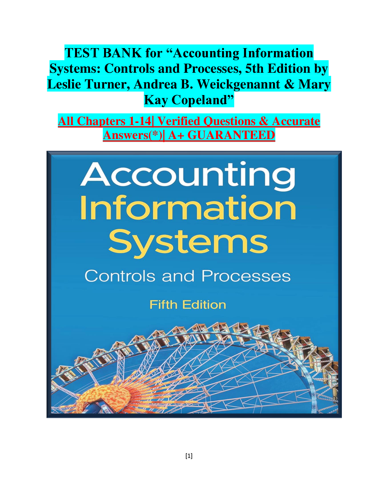 Accounting Information Systems: Controls and Processes, 5th Edition Test Bank